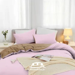 سرویس روتختی دو رنگ صورتی قهوه ای