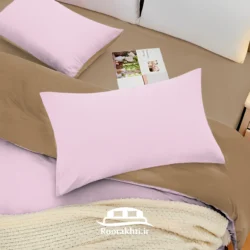سرویس روتختی دو رنگ صورتی قهوه ای