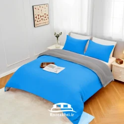 سرویس روتختی دورنگ آبی روشن و طوسی