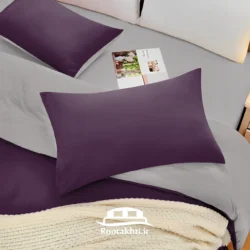 سرویس روتختی دورنگ بنفش بادمجانی و طوسی گرافیتی