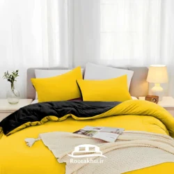 سرویس روتختی دورنگ زرد شاد و مشکی