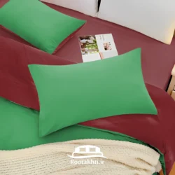 سرویس روتختی دورنگ زرشکی شرابی و سبز