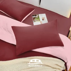 سرویس روتختی دورنگ زرشکی شرابی و صورتی