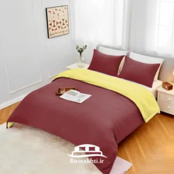 سرویس روتختی دورنگ زرشکی شرابی و لیمویی