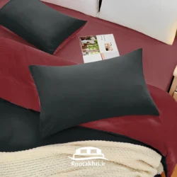 سرویس روتختی دورنگ زرشکی شرابی و مشکی