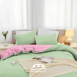 سرویس روتختی دورنگ سبز پاستیلی و صورتی