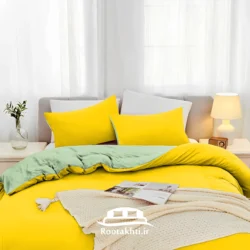 سرویس روتختی دورنگ سبز پاستیلی و زرد