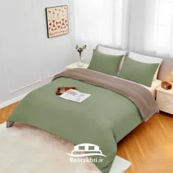 سرویس روتختی دورنگ سبز یشمی و بژ شنی
