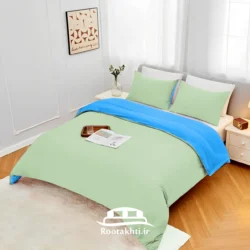 سرویس روتختی دورنگ سبز زیتونی و آبی دریایی