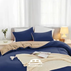 سرویس روتختی دورنگ سرمهای سلطنتی و بژ شنی