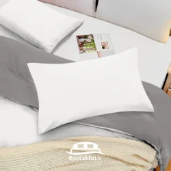 سرویس روتختی دورنگ سفید صدفی و طوسی روشن