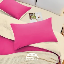 سرویس روتختی دورنگ صورتی رز و کرم وانیلی