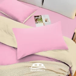 سرویس روتختی دورنگ صورتی پودری و کرم وانیلی