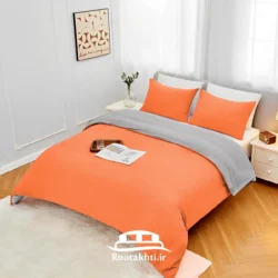 سرویس روتختی دورنگ نارنجی کهربایی و طوسی