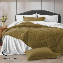 سرویس روتختی مینیمال دورو قهوه‌ای و سفید با ملحفه آزاد اضافه