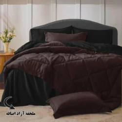 سرویس روتختی مینیمال دورو زرشکی و مشکی با ملحفه آزاد اضافه