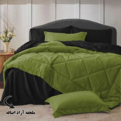 سرویس روتختی مینیمال دورو سبزفسفری و مشکی با ملحفه آزاد اضافه