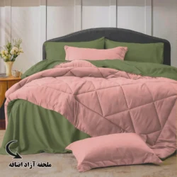 سرویس روتختی مینیمال دورو گلبهی و سبز با ملحفه آزاد اضافه