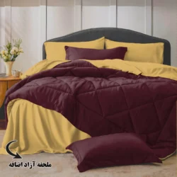سرویس روتختی مینیمال دورو زرشکی و انبهای با ملحفه آزاد اضافه