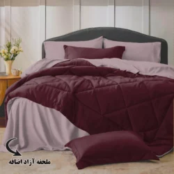 سرویس روتختی مینیمال دورو زرشکی و کالباسی با ملحفه آزاد اضافه