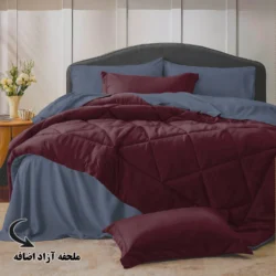 سرویس روتختی مینیمال دورو زرشکی و یاسی با ملحفه آزاد اضافه